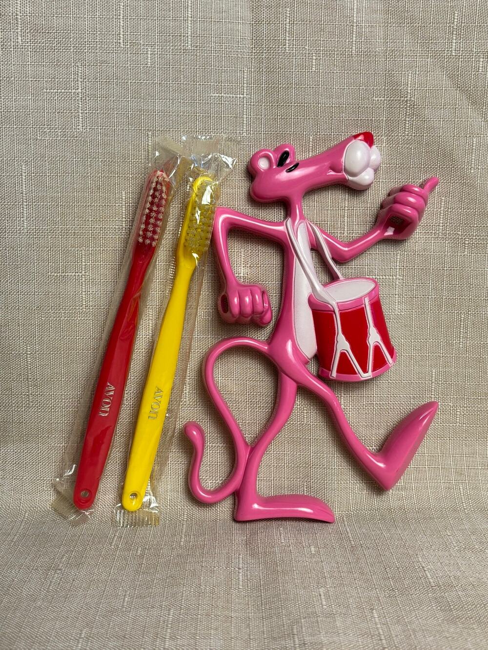 1979 Avon United Artists Pink Panther Toothbrush Holder Complete Set Vintage
